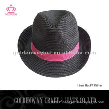 Black with red band fedora paper indiana jones hat